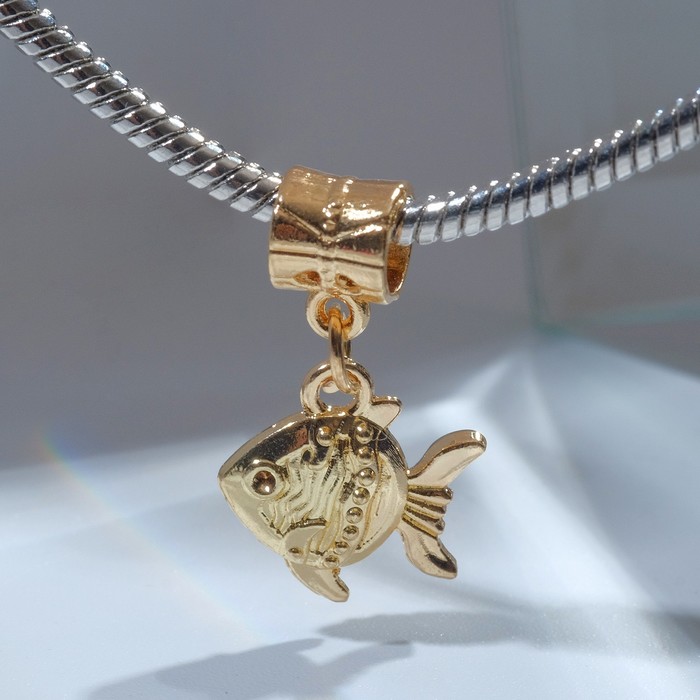 Подвеска с кулоном "Рыбка", цвет золото