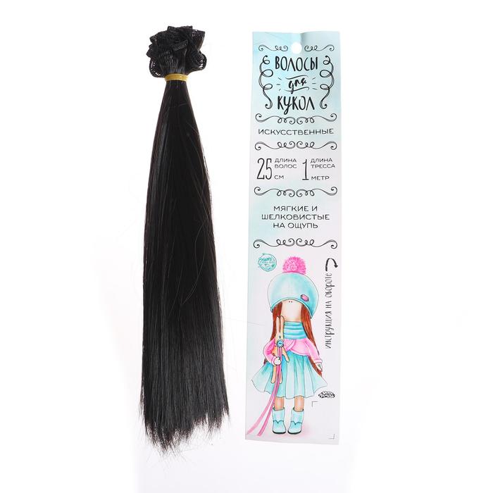 Волосы - тресс для кукол «Прямые» длина волос: 25 см, ширина:100 см, цвет № 3