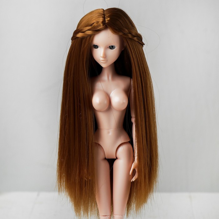 Волосы для кукол «Прямые с косичками» размер маленький, цвет 28
