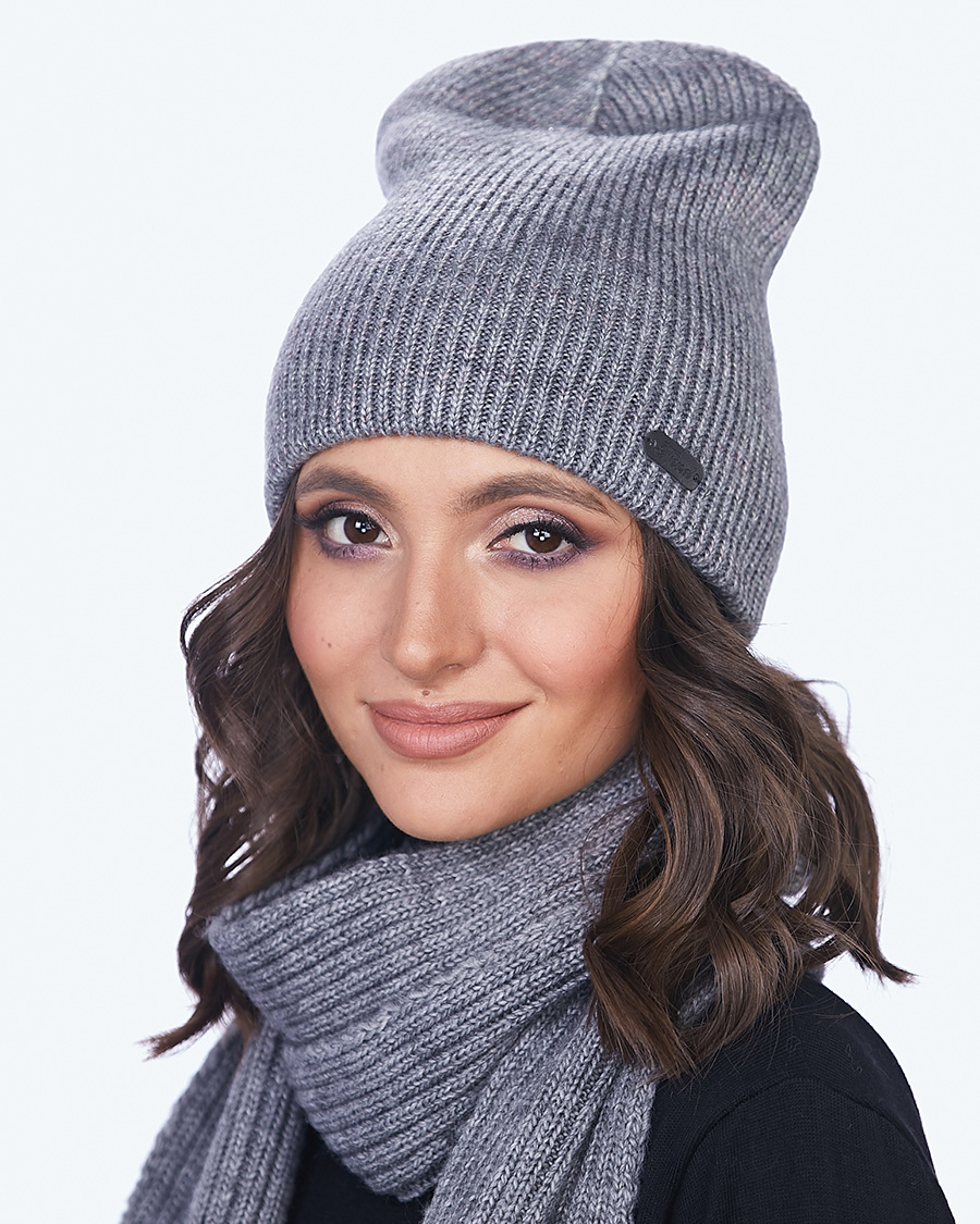 шапка женская рв309. длинный серый колпак. колпаки r13 r-st. шапка колпак женская. женские шапки серого цвета.