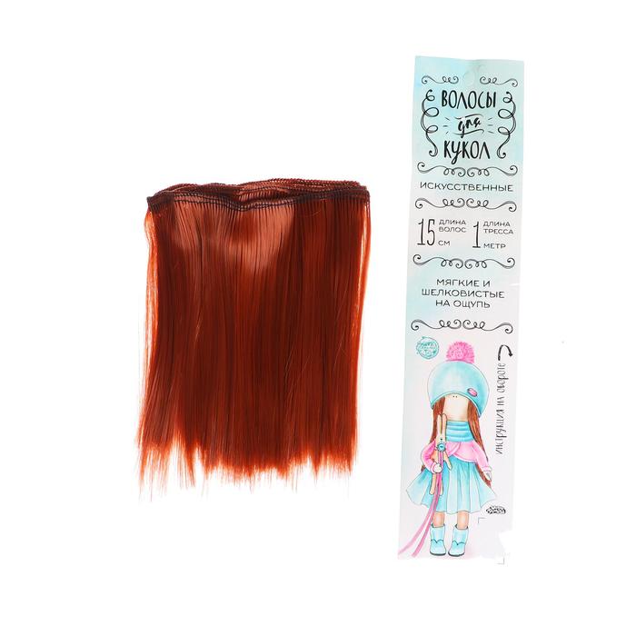 Волосы - тресс для кукол «Прямые» длина волос: 15 см, ширина:100 см, цвет № 13