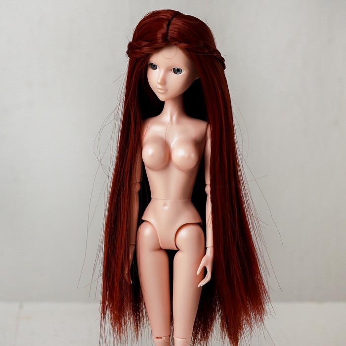 Волосы для кукол «Прямые с косичками» размер маленький, цвет 350