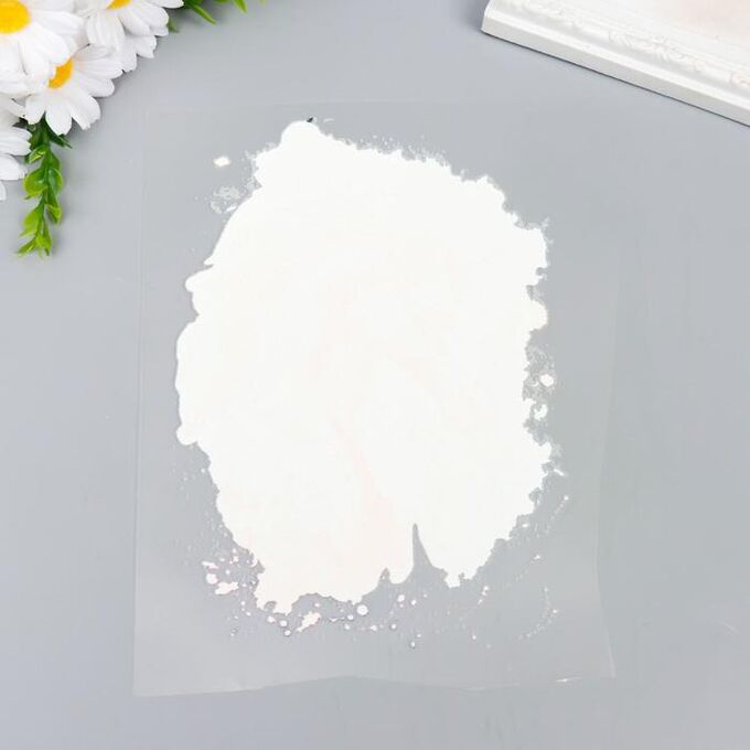 Термонаклейка "Белый единорог" брызги краски 22х15,1 см