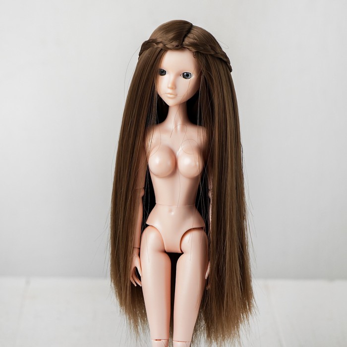 Волосы для кукол «Прямые с косичками» размер маленький, цвет 18Т