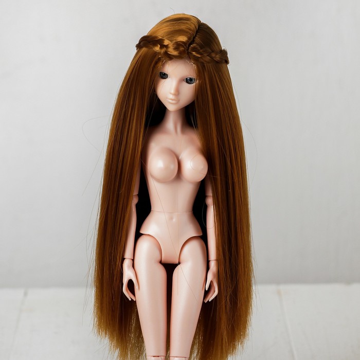 Волосы для кукол «Прямые с косичками» размер маленький, цвет 16А