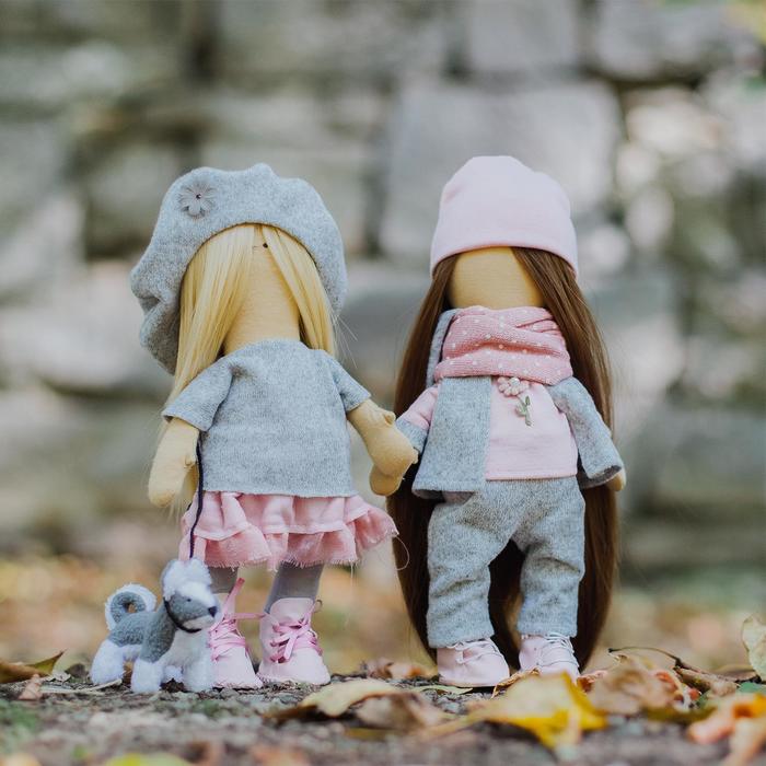 Интерьерные куклы «Подружки Вики и Ники- на прогулку» набор для шитья, 15,6*22.4*5.2 см    47167