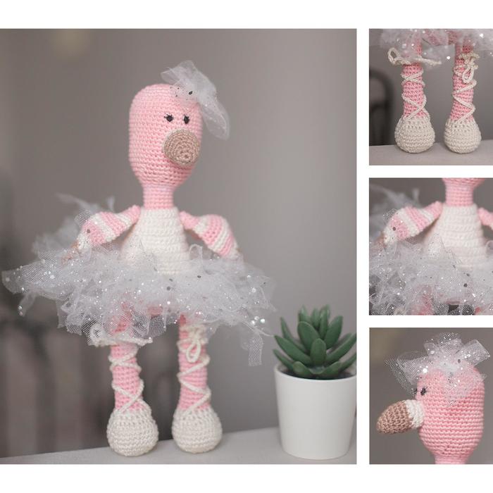 Мягкая игрушка «Фламинго Джули», набор для вязания амигуруми, 17*5*15 см